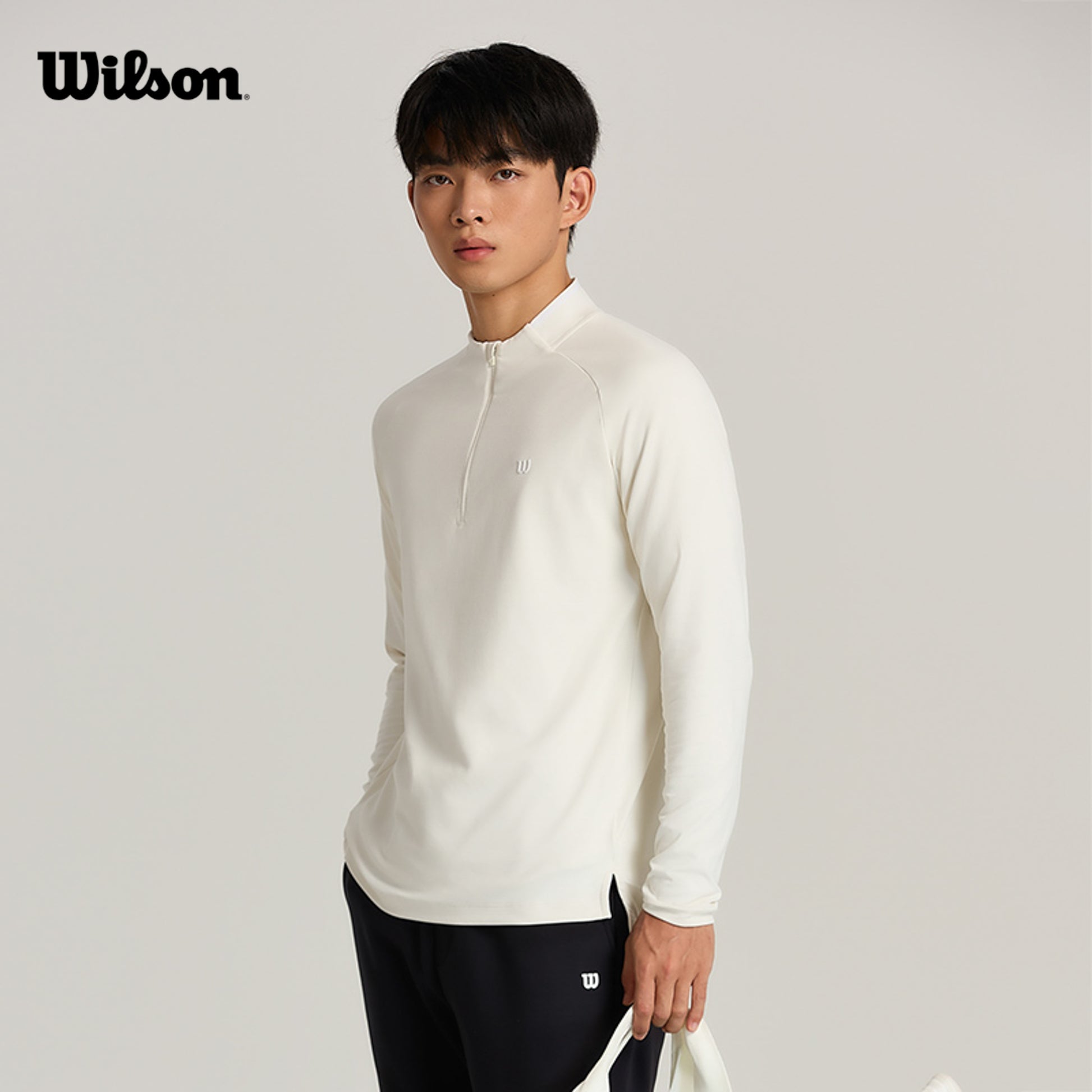 Men Alley Half Zip Tee in Sandrift