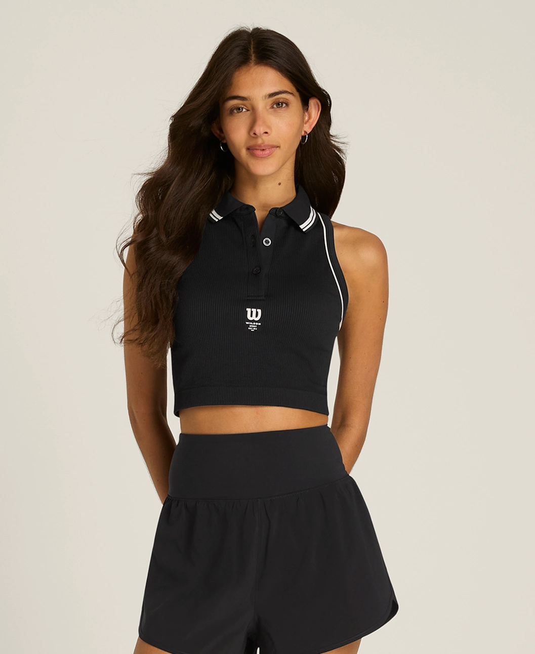 Topspin Seamless Polo in Black