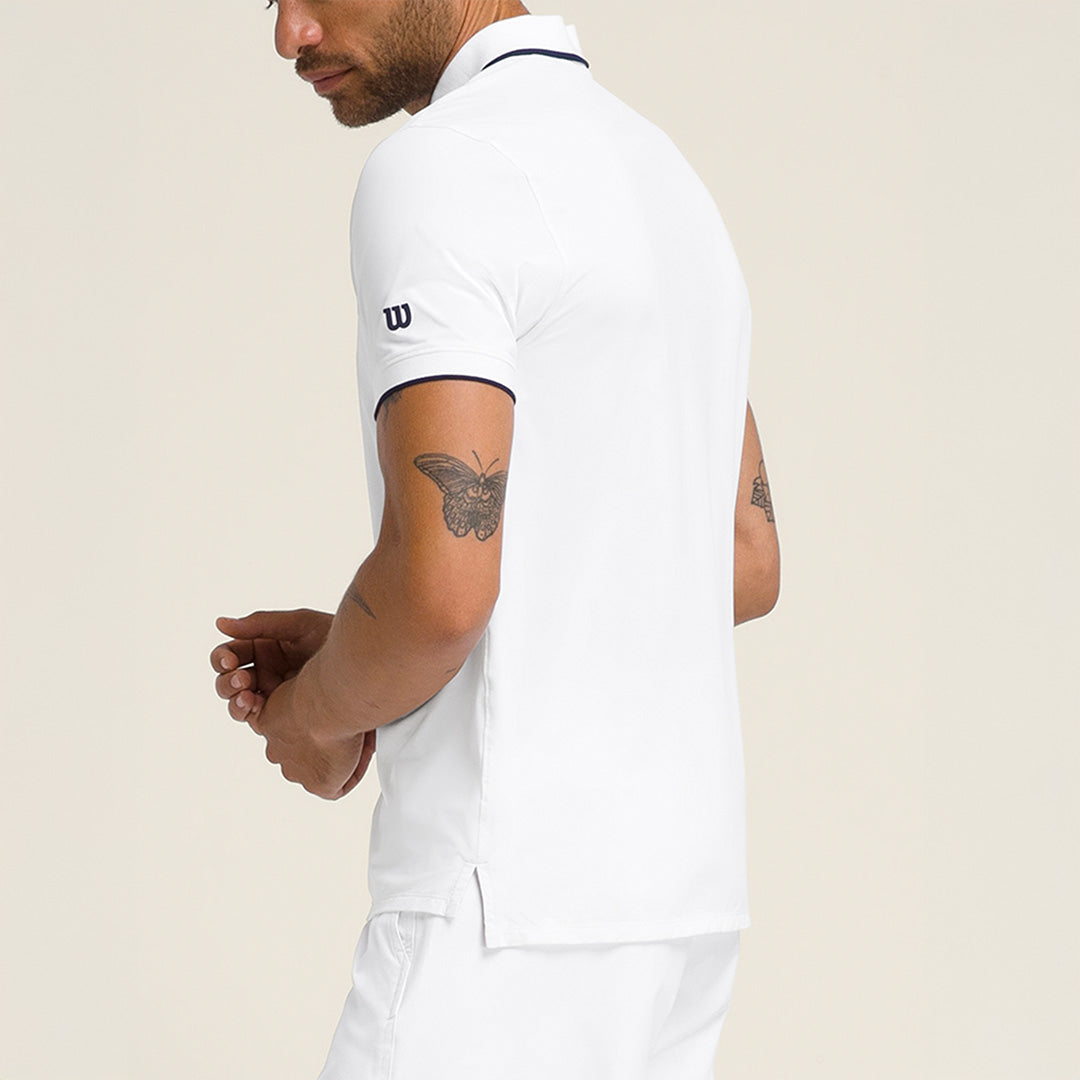 Men Advantage Zip Polo Shirt in White