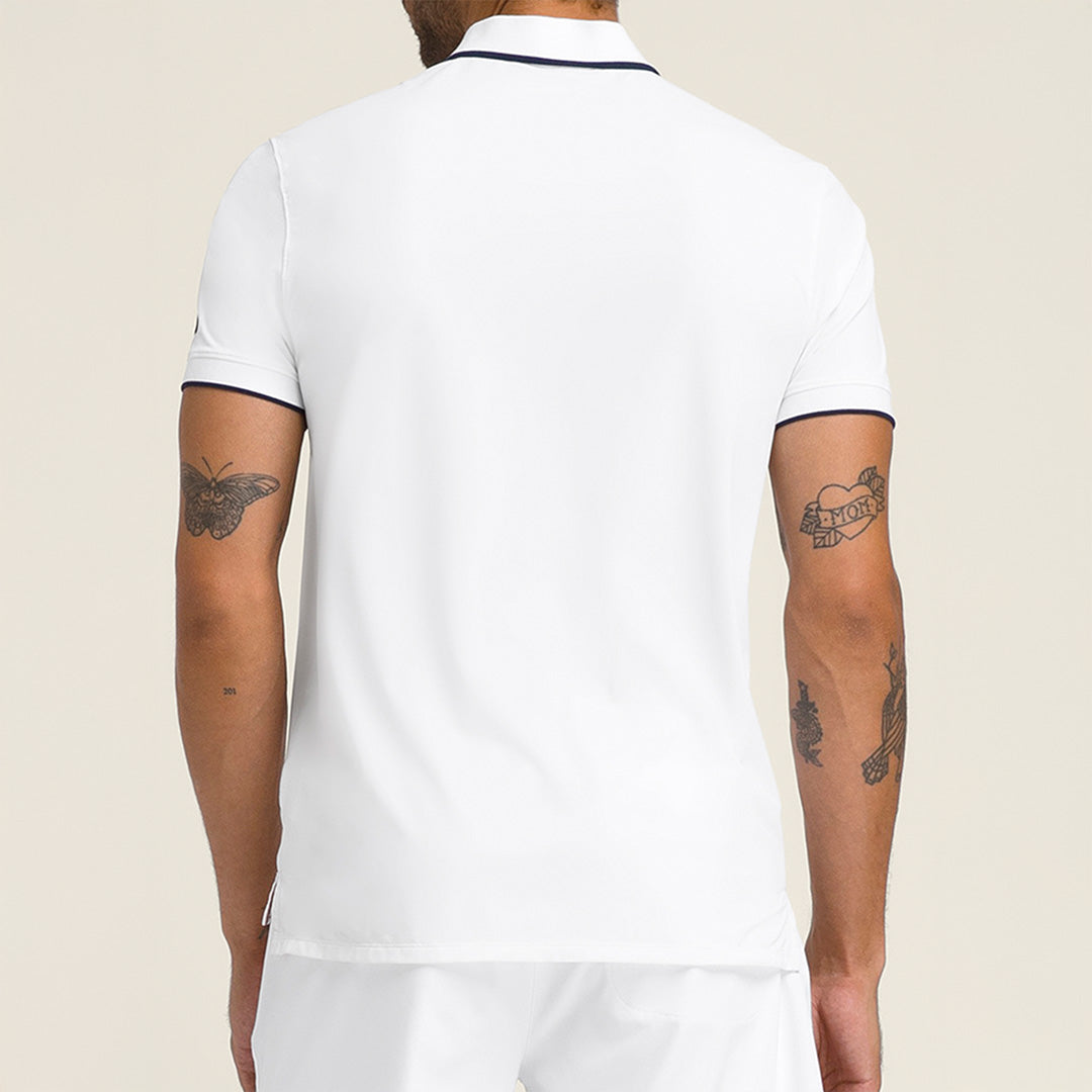 Men Advantage Zip Polo Shirt in White