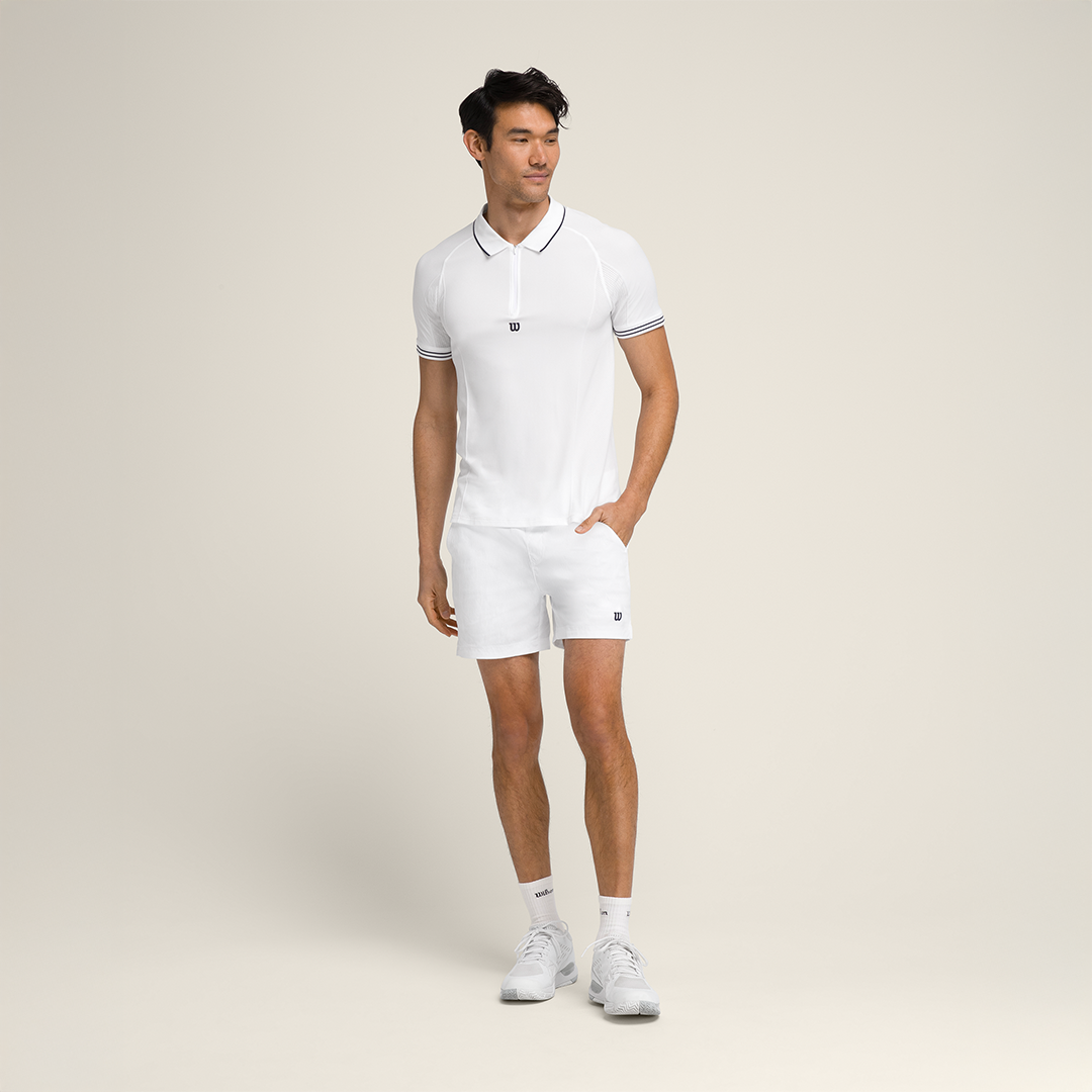 Tennis Volley Short 6" Br Wht