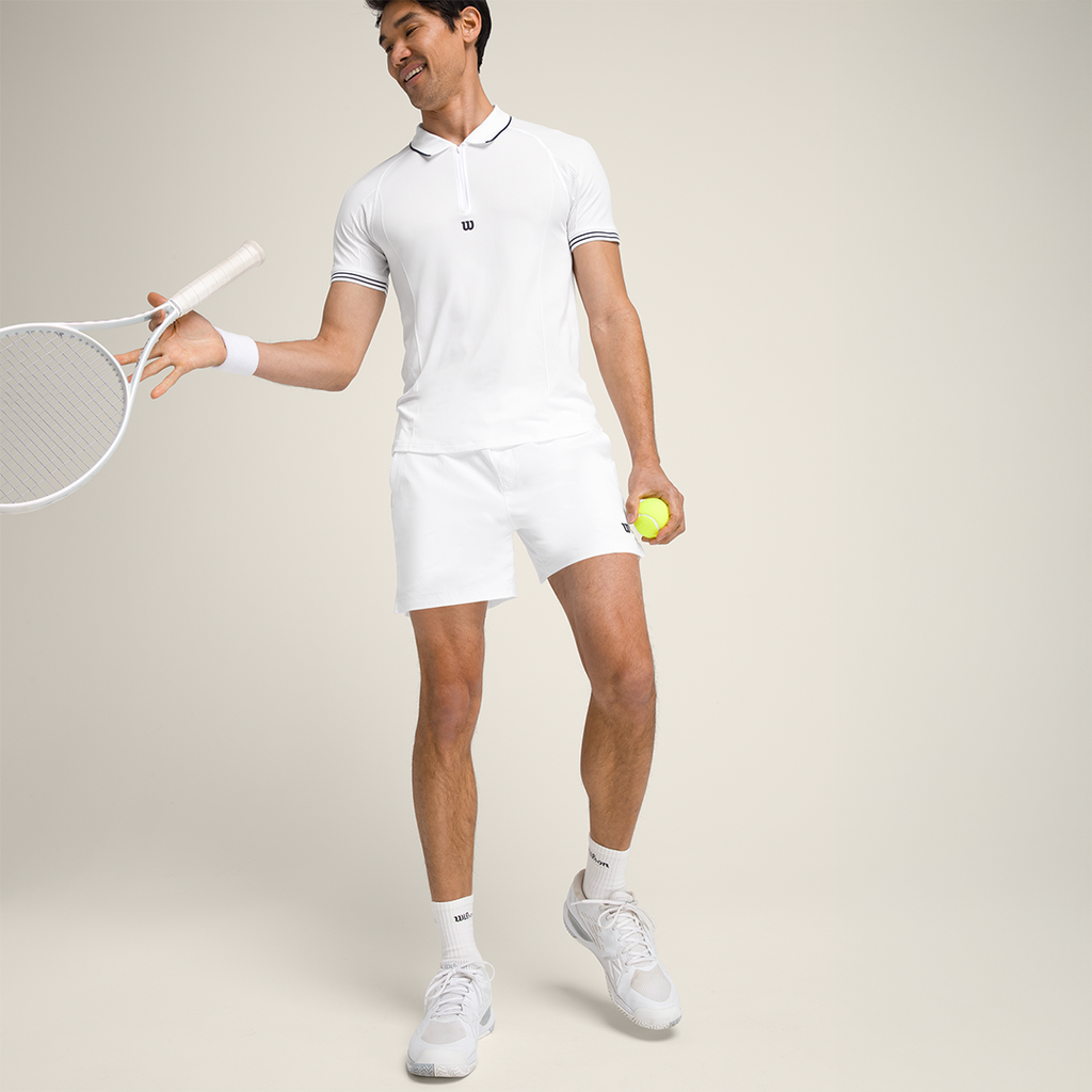 Tennis Volley Short 6" Br Wht