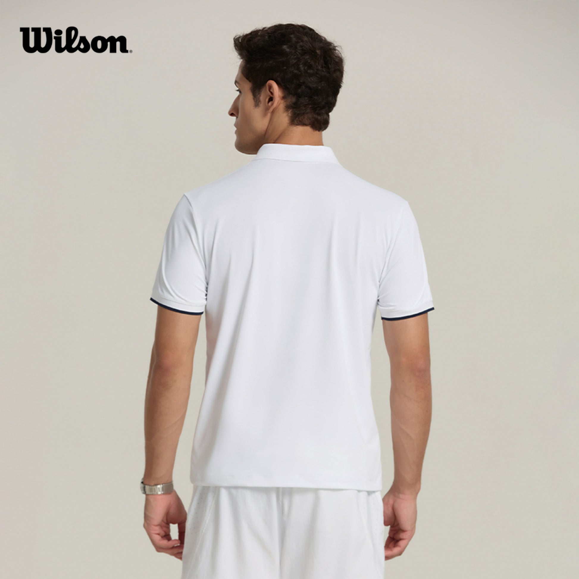 Men Johnny Collar Polo in Bright White