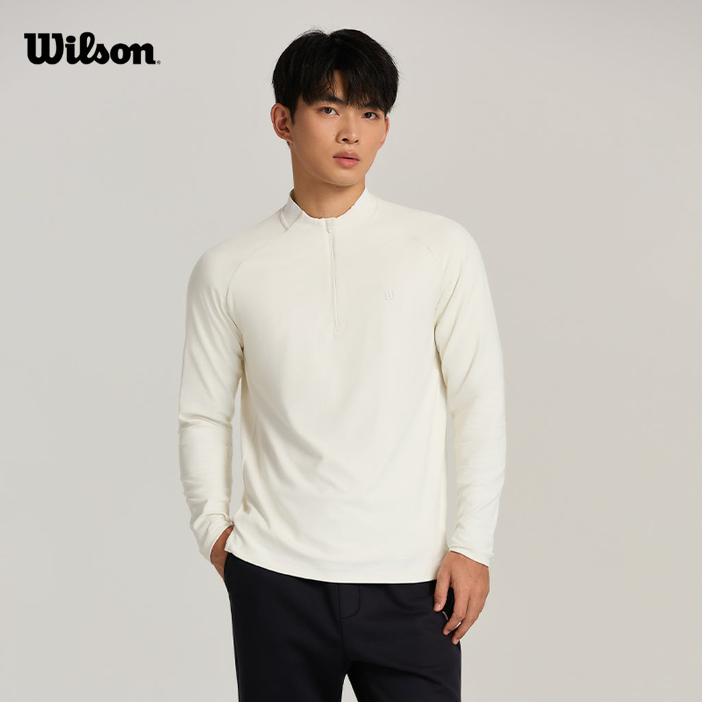 Men Alley Half Zip Tee in Sandrift
