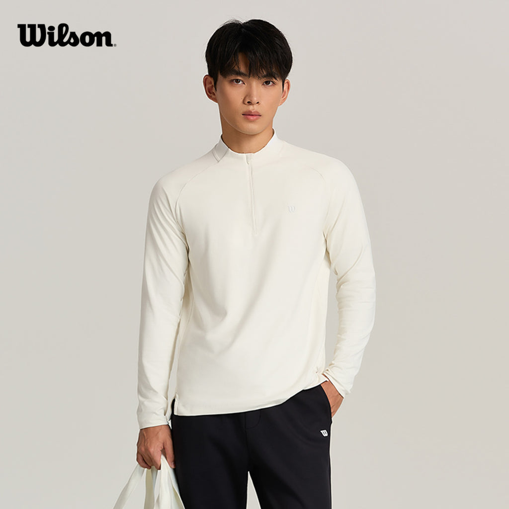 Men Alley Half Zip Tee in Sandrift