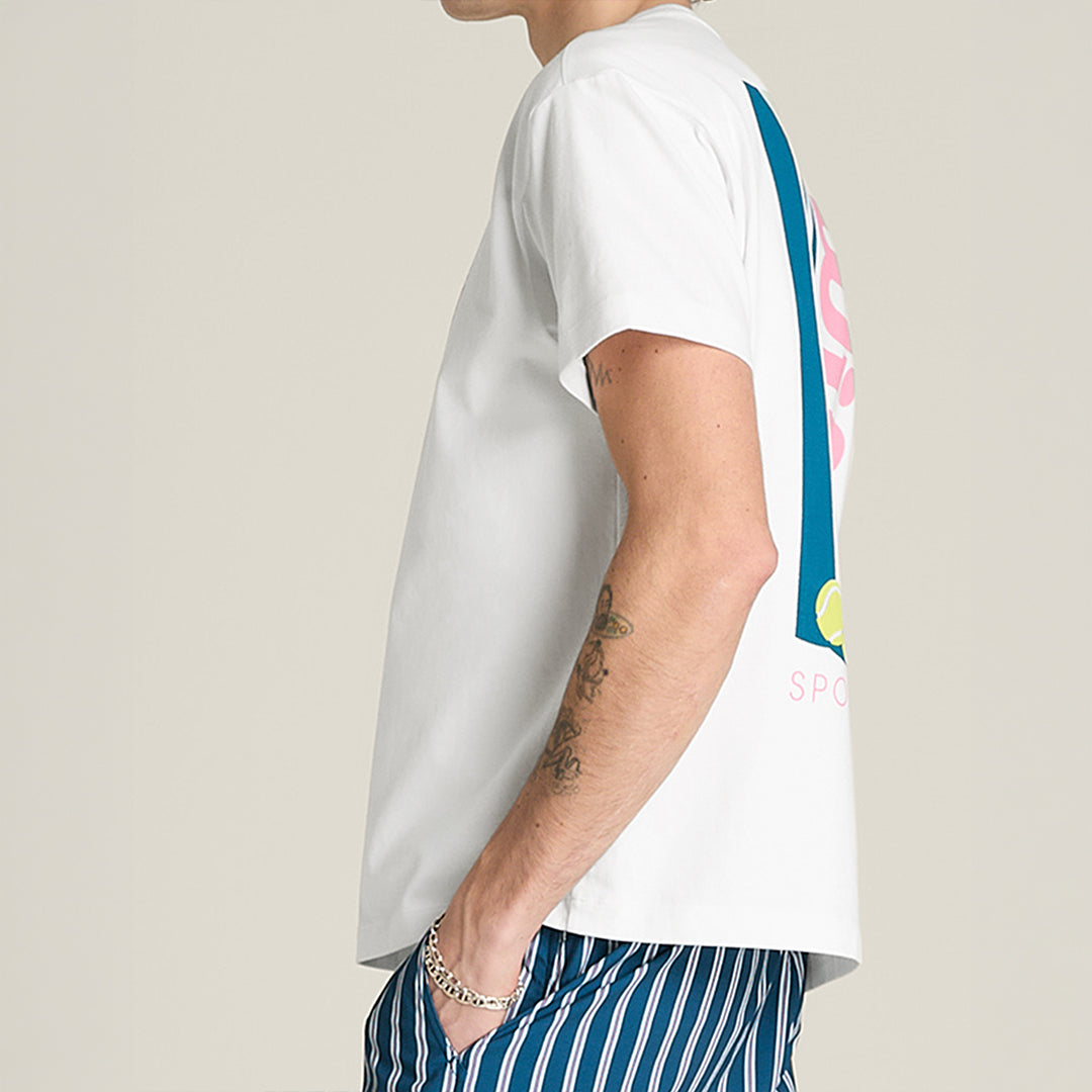 Men Classic Graphic Tee Shirt in White