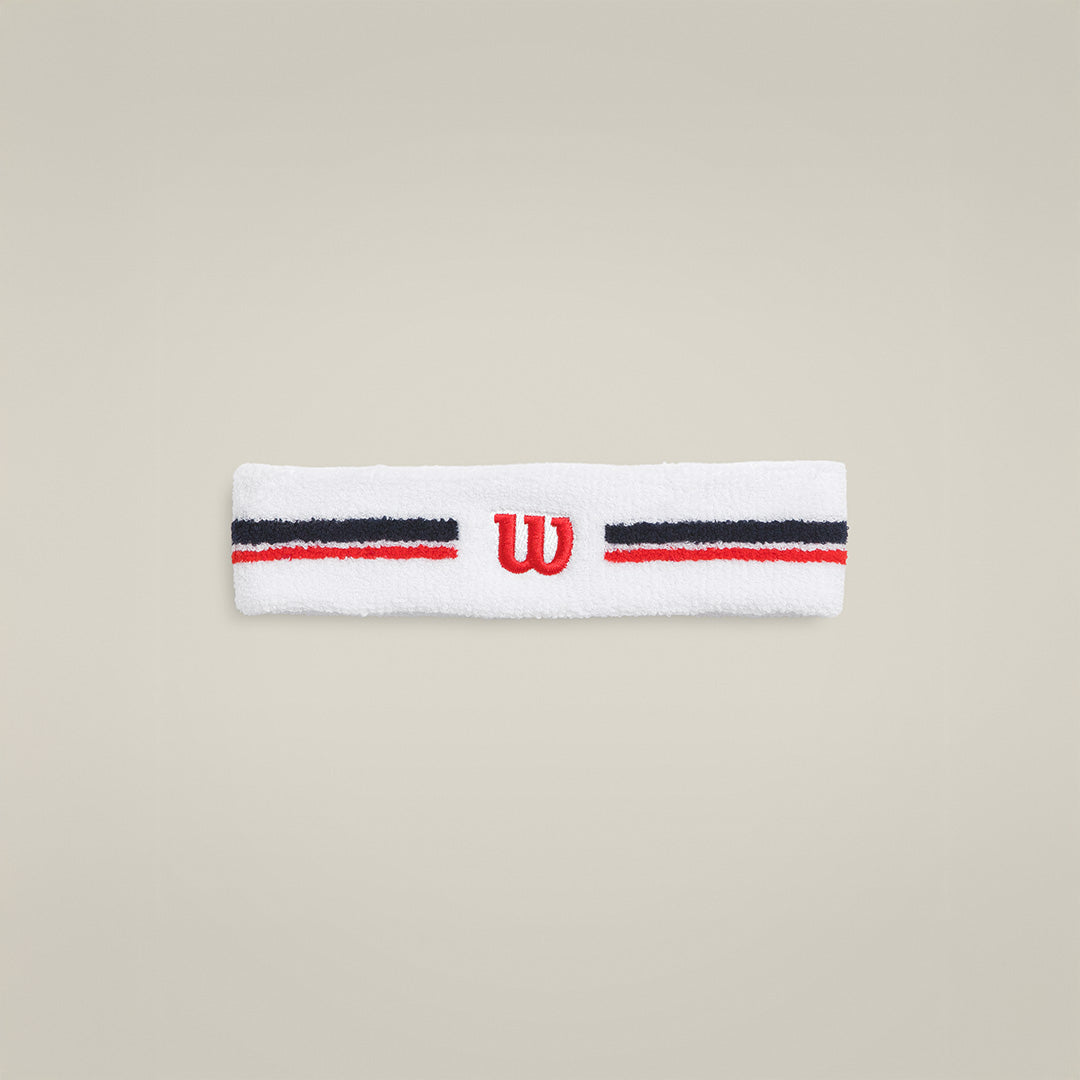 Classic Stripe Sweatbands in White Red