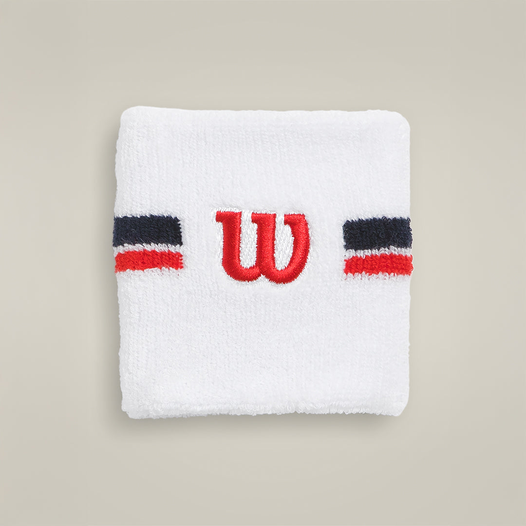 Classic Stripe Sweatbands in White Red