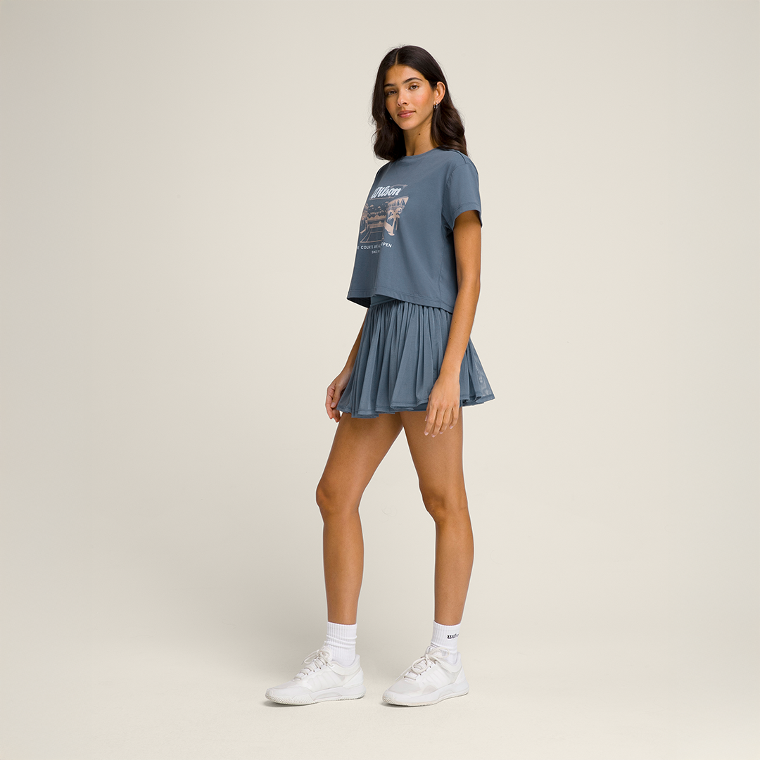 Harper Crop Shirt in Slate Blue