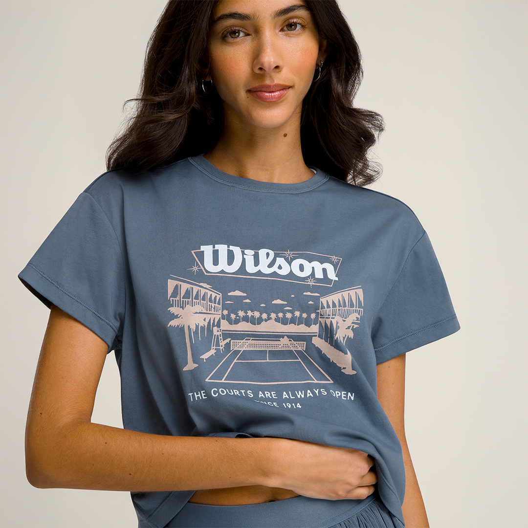 Harper Crop Shirt in Slate Blue