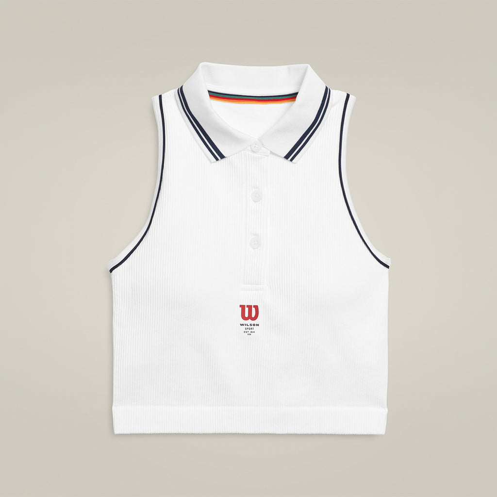 Women Topspin Seamless Polo Shirt in White