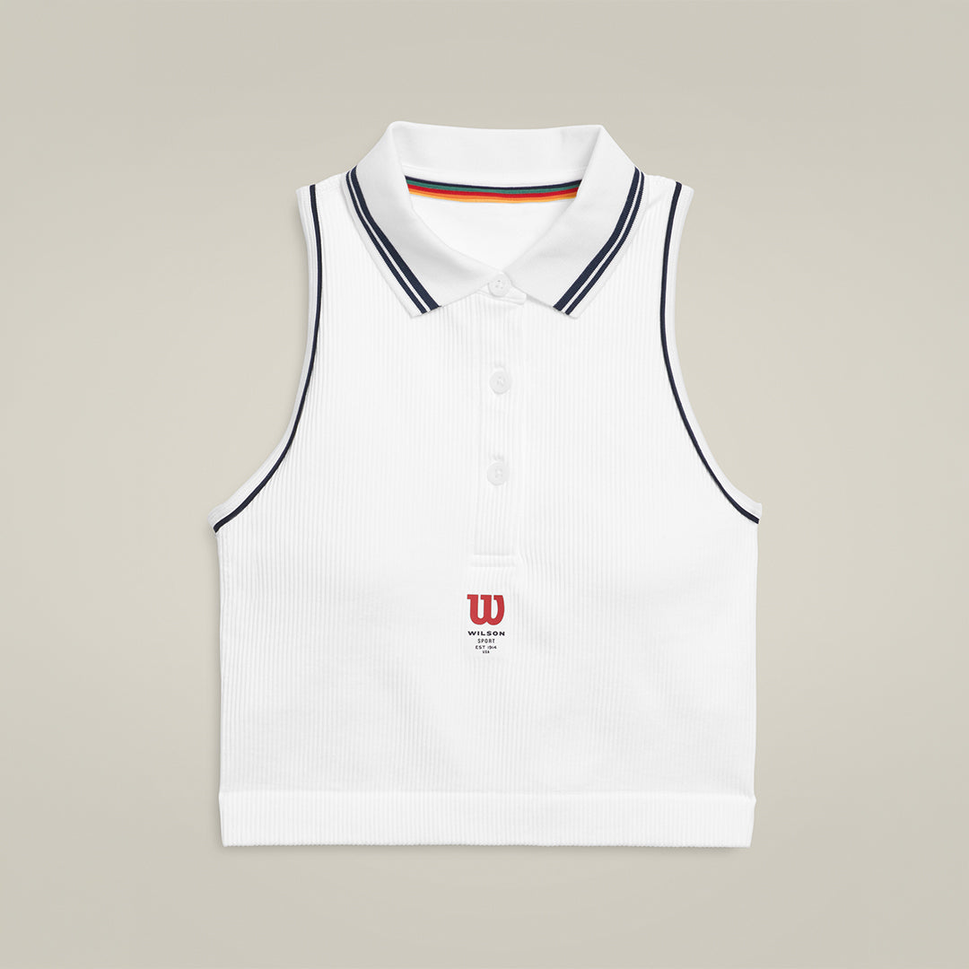 Women Topspin Seamless Polo Shirt in White