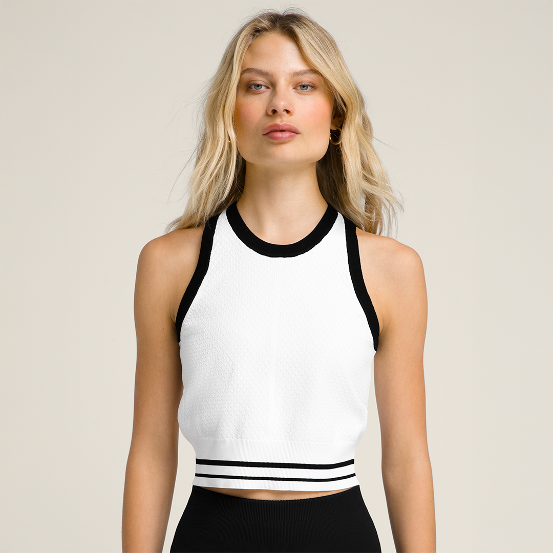 Greenwich Sweater Tank Br White