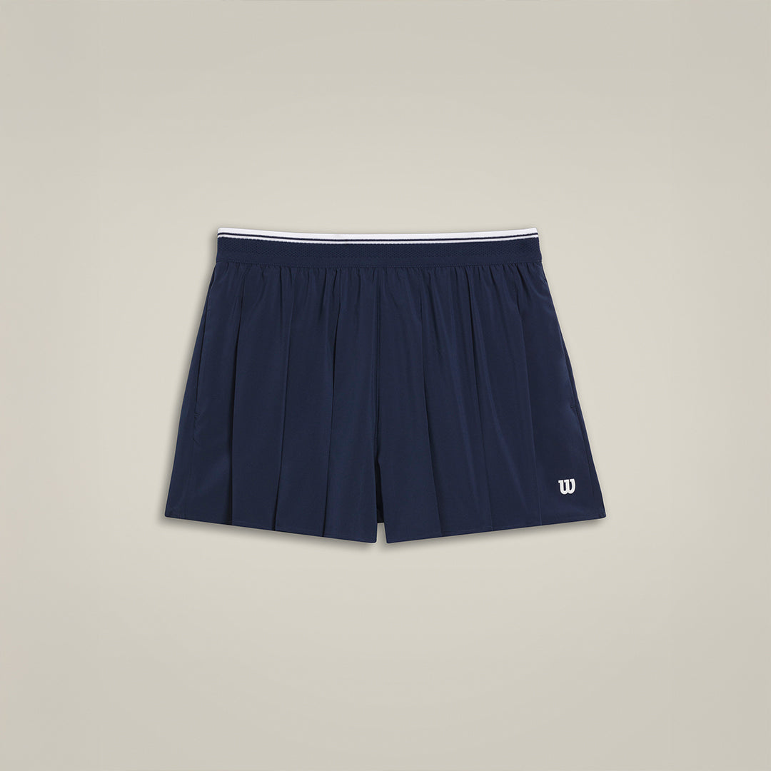 Women Velocity Pleated Lined Shorts in Navy