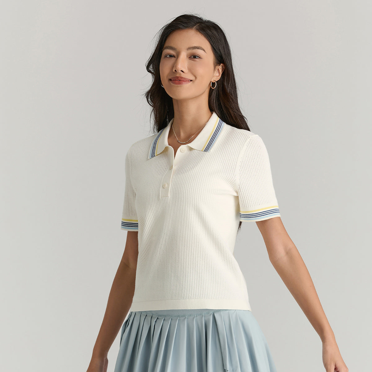 Addison Knit Polo in Sandrift