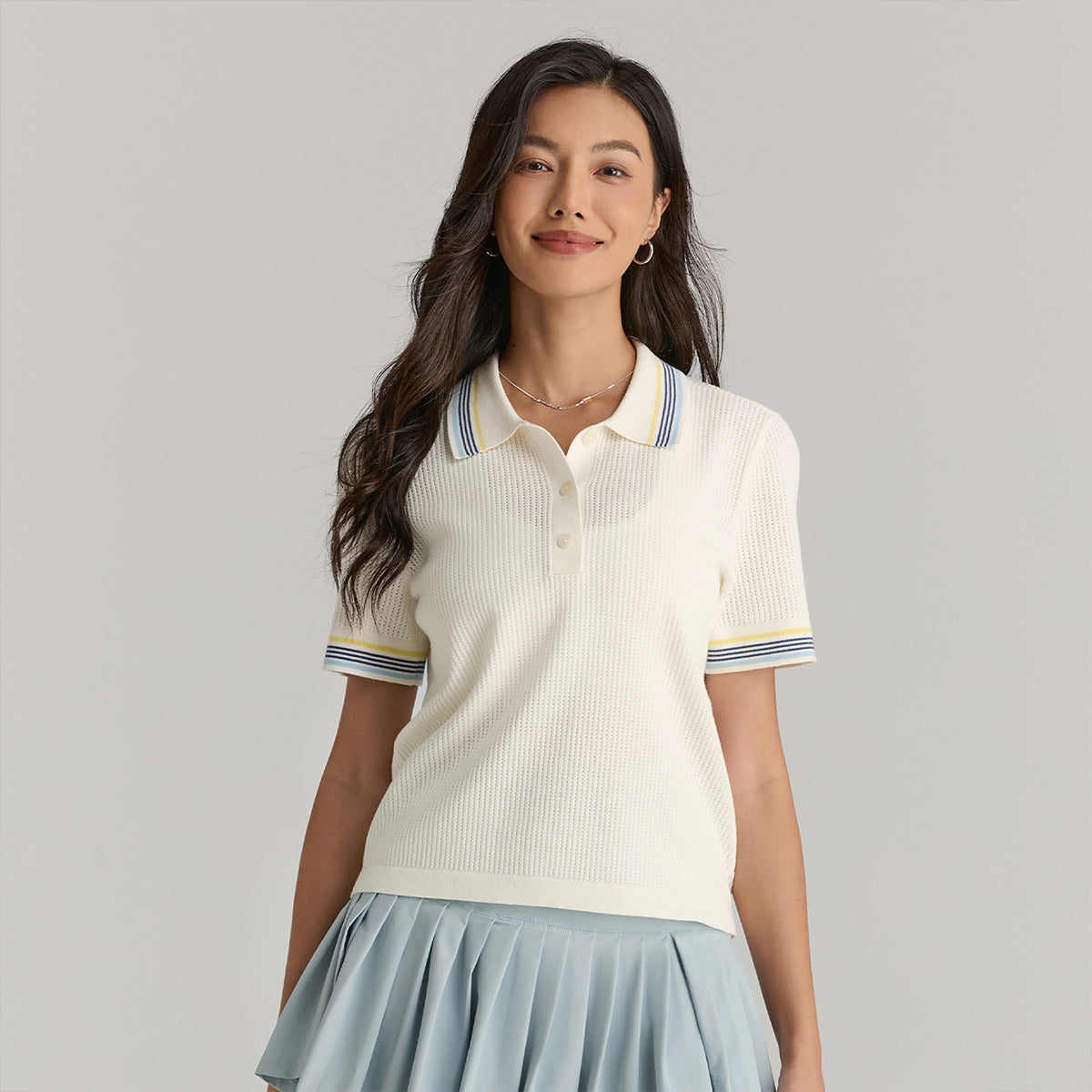 Addison Knit Polo in Sandrift