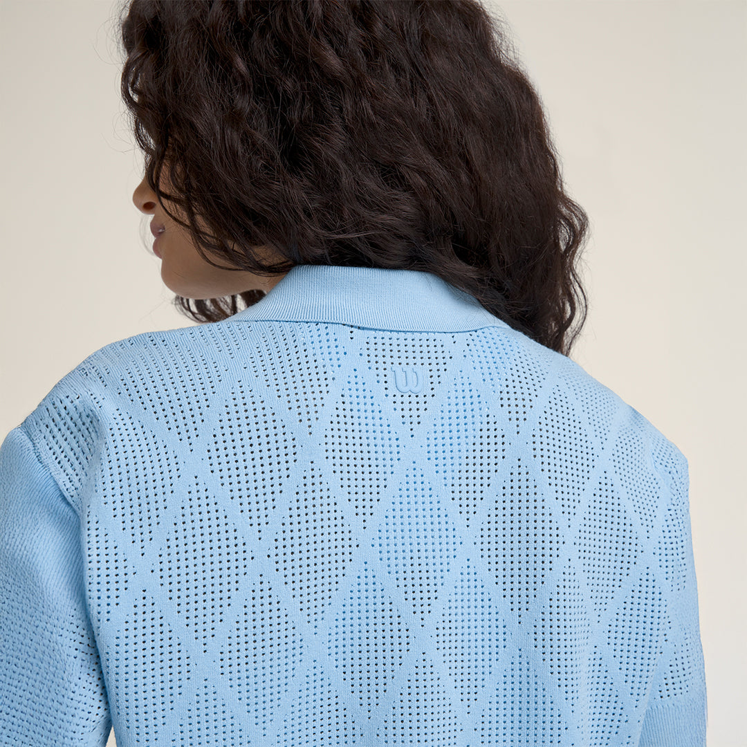 Addison Knit Polo in Airy Blue