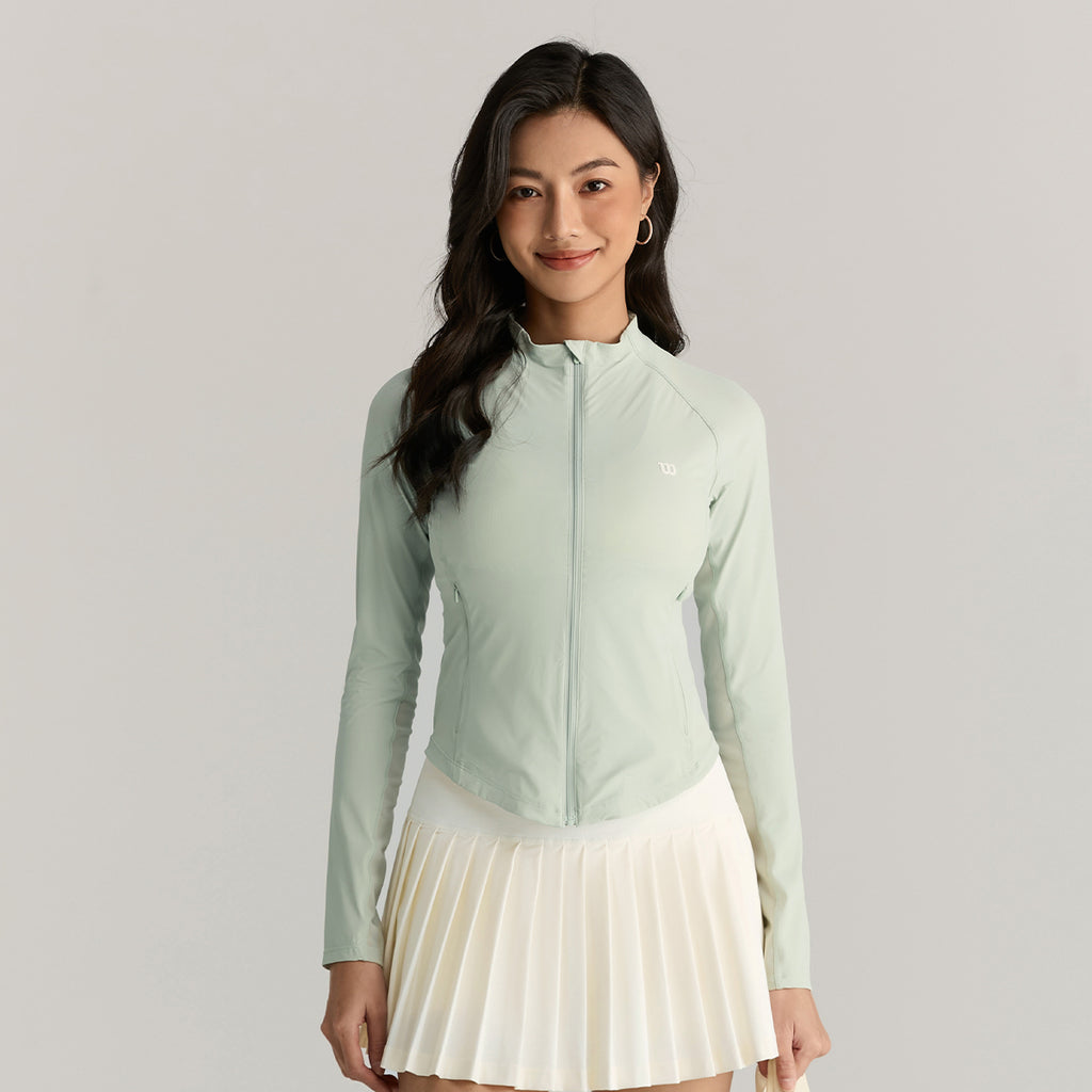 Women Shade Tech Knit in Aqua Gray