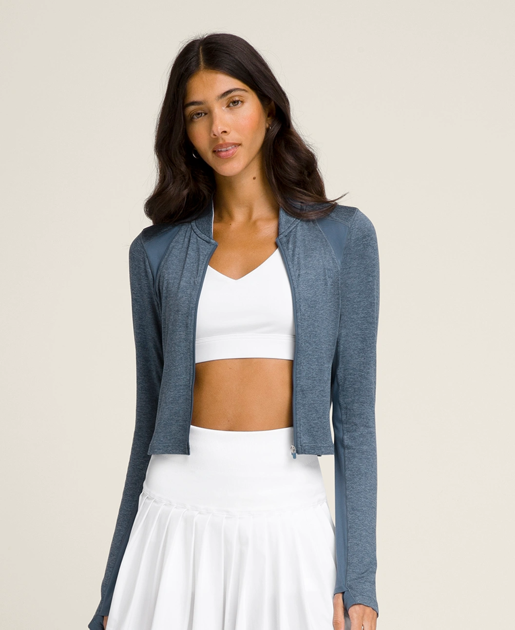 All Day Full Zip Top in Blue