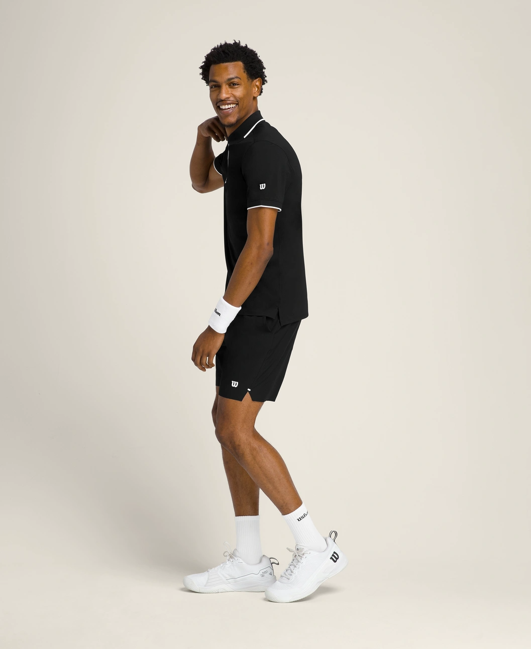 Advantage Zip Polo in Black