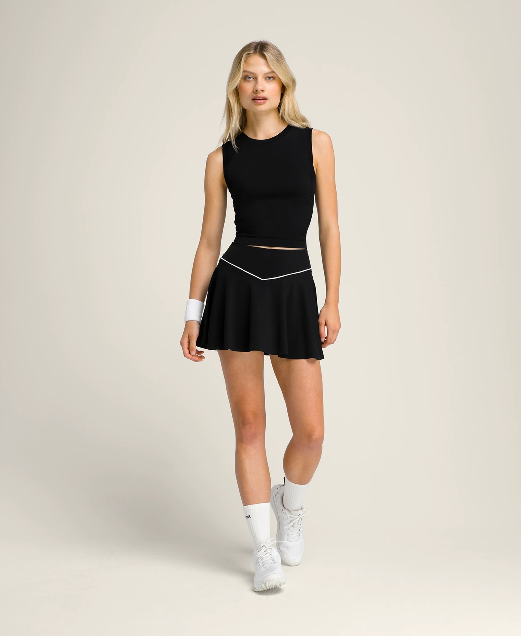 Tour Perforated Skirt in Black