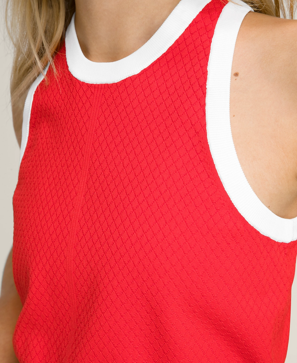 Greenwich Sweater Tank in Red
