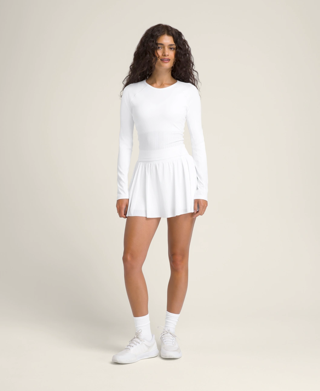 Laser Lace Long Sleeve in Bright White