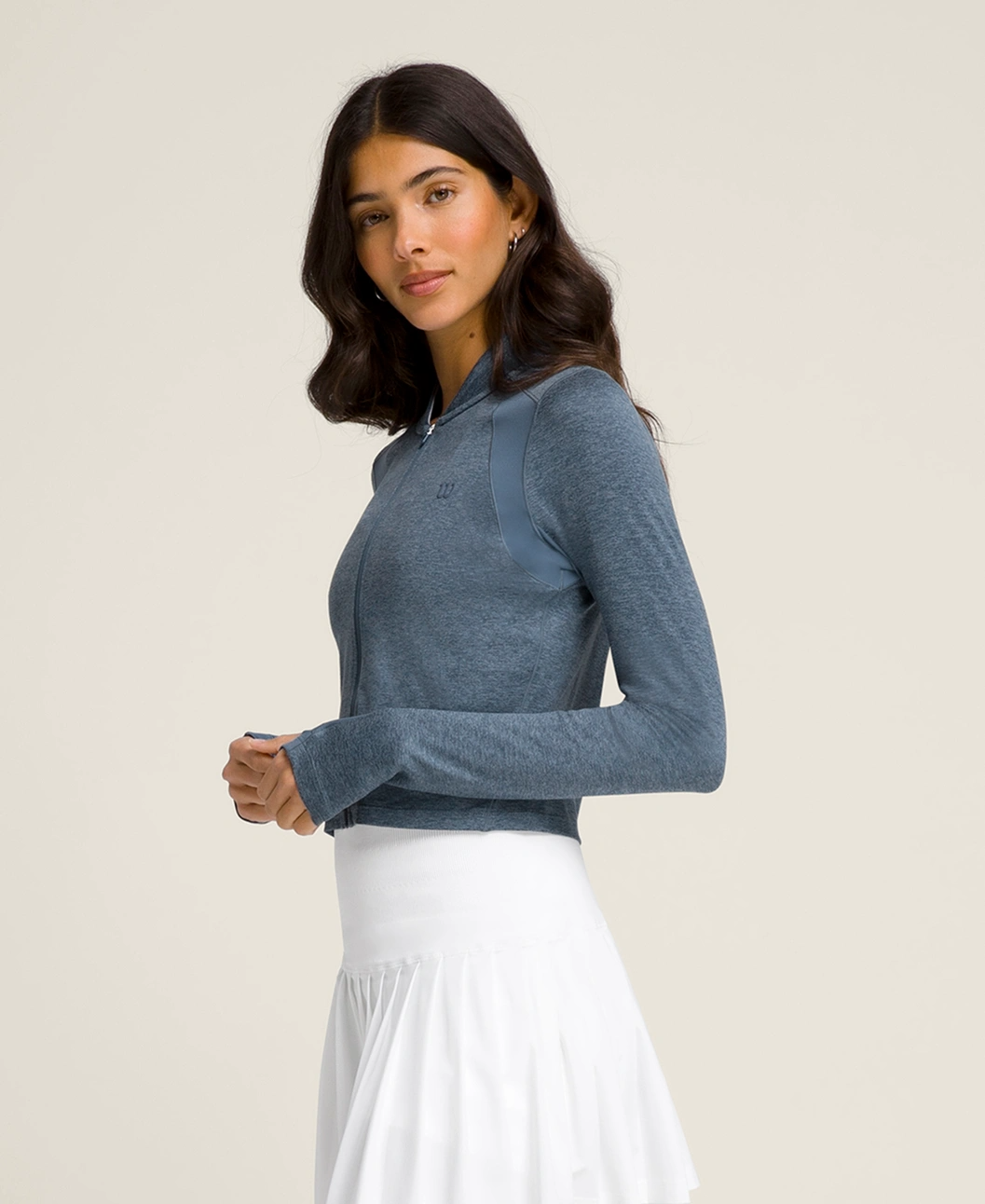 All Day Full Zip Top in Blue