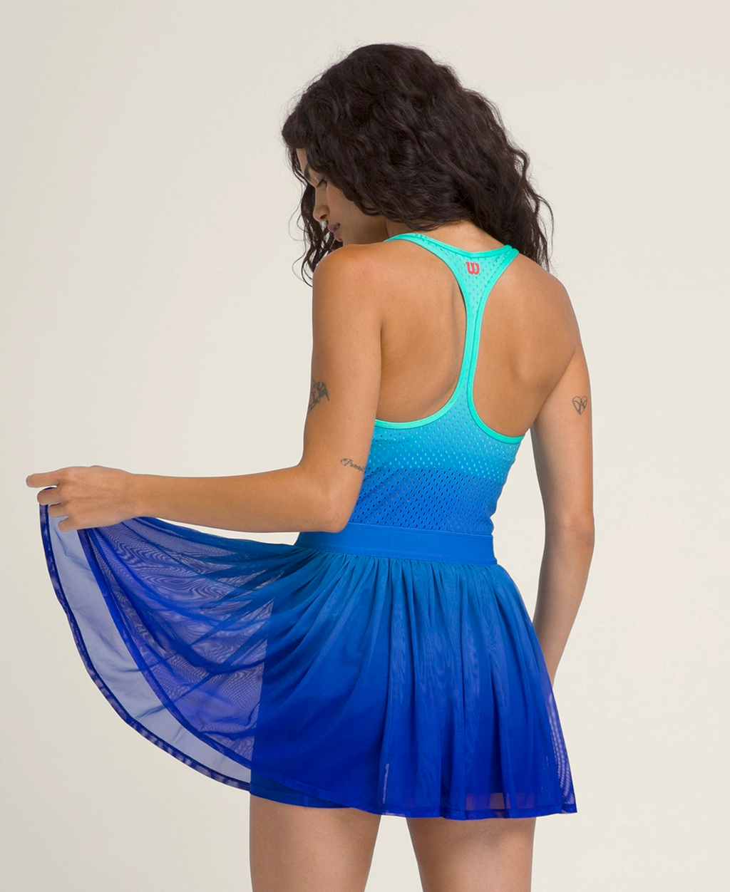 Headliner Tennis Dress in Turquoise Ombre