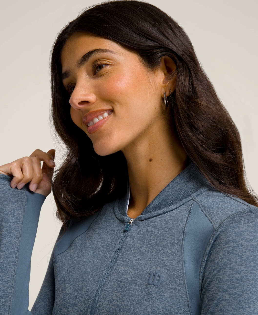 All Day Full Zip Top in Blue