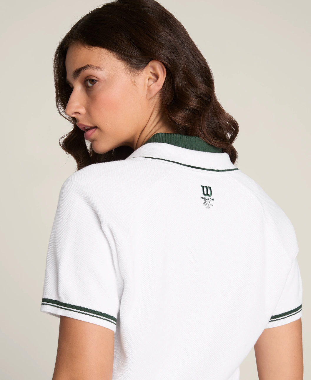 Short-Sleeve Polo Sweater in White
