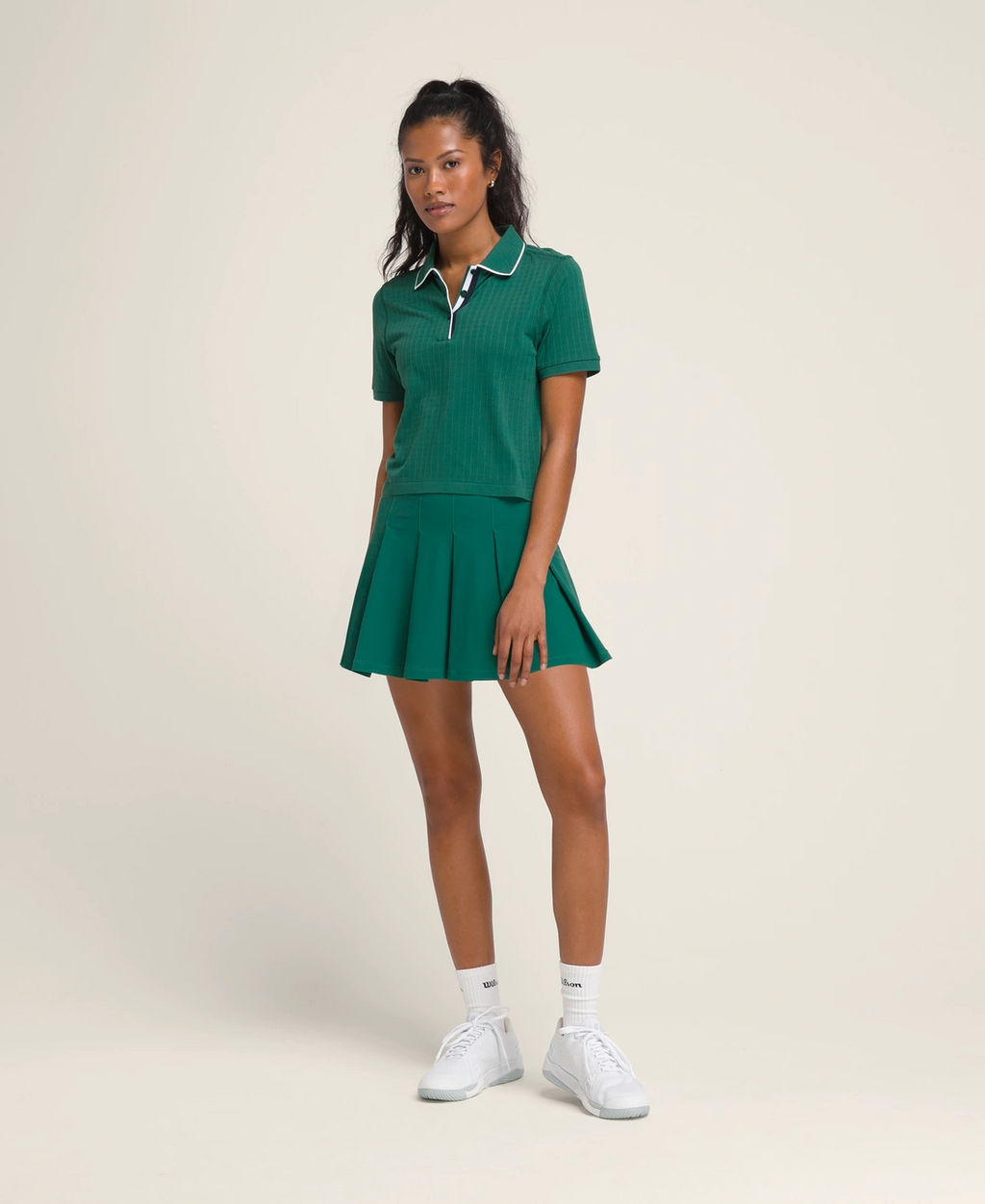 Classic Pleated Skirt in Green