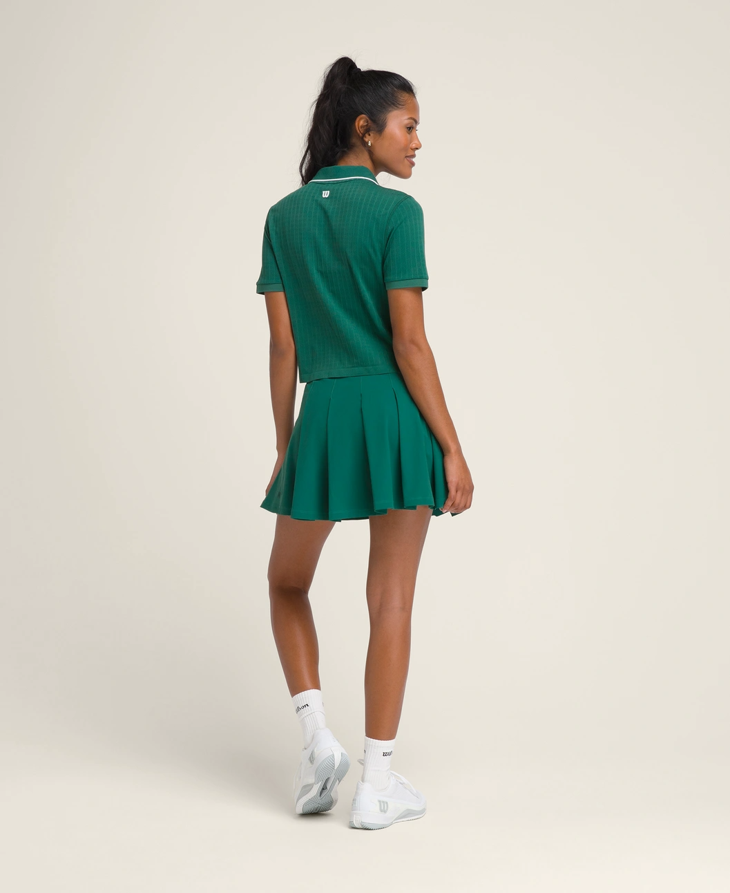 Classic Pleated Skirt in Green