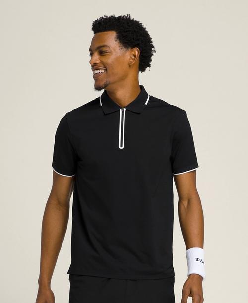 Advantage Zip Polo in Black